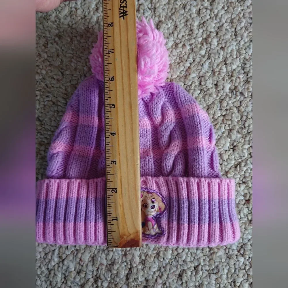 Nickelodeon Paw Patrol Toddler Knit Beanie Winter Hat in Pink & Purple Age 2-4